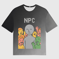 Мужская футболка оверсайз Я NPC без эмоций