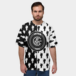 Футболка оверсайз мужская Inter паттерн люди спорт, цвет: 3D-принт — фото 2