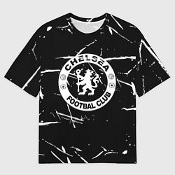Футболка оверсайз мужская Челси штрихи красок белые, цвет: 3D-принт