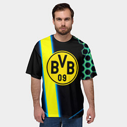 Футболка оверсайз мужская Borussia соты броня, цвет: 3D-принт — фото 2