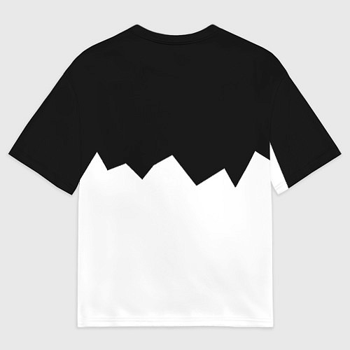 Мужская футболка оверсайз Ювентус черно белая геометрия / 3D-принт – фото 2