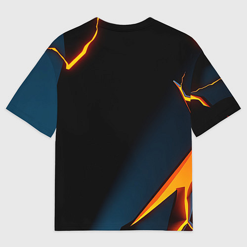 Мужская футболка оверсайз Glow orange neon / 3D-принт – фото 2