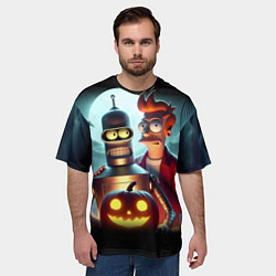 Футболка оверсайз мужская Бендер с Фраем в ночь на Хэллоуин, цвет: 3D-принт — фото 2
