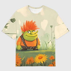 Футболка оверсайз мужская Маленький Шрек с рыжими волосами, цвет: 3D-принт