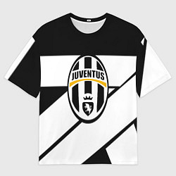 Футболка оверсайз мужская Ювентус полосы геометрия линии, цвет: 3D-принт