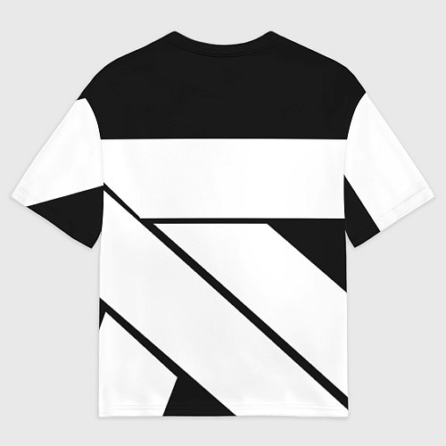 Мужская футболка оверсайз Ювентус полосы геометрия линии / 3D-принт – фото 2
