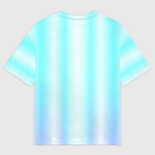 Мужская футболка оверсайз Neon white blue lines / 3D-принт – фото 2