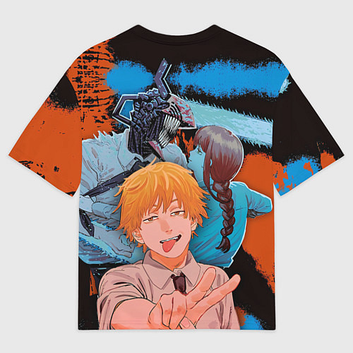 Мужская футболка оверсайз Дэндзи и Макима из Человек бензопила / 3D-принт – фото 2