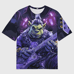 Футболка оверсайз мужская Гитарист Шрек, цвет: 3D-принт