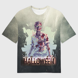 Мужская футболка оверсайз Halloween зомби