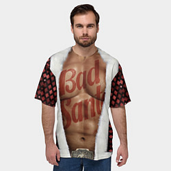 Футболка оверсайз мужская Костюм деда мороза с накаченным прессом, цвет: 3D-принт — фото 2