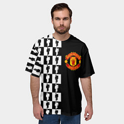 Футболка оверсайз мужская Манчестер Юнайтед текстура люди, цвет: 3D-принт — фото 2