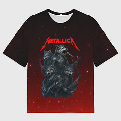 Футболка оверсайз мужская Metallica в виде волков, цвет: 3D-принт