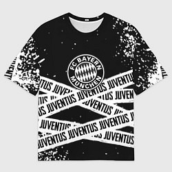 Футболка оверсайз мужская Бавария Мюнхен x Ювентус, цвет: 3D-принт