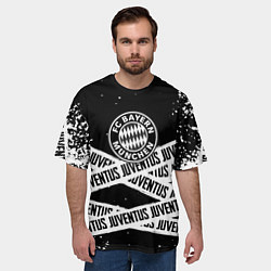 Футболка оверсайз мужская Бавария Мюнхен x Ювентус, цвет: 3D-принт — фото 2