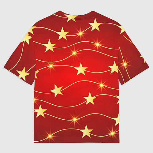 Мужская футболка оверсайз Звёздная гирлянда / 3D-принт – фото 2