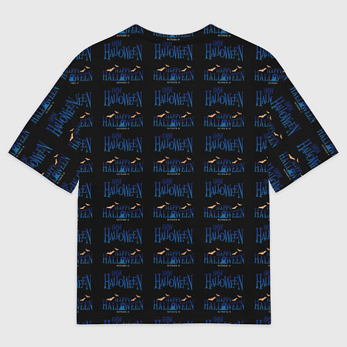 Мужская футболка оверсайз Happy halloween pattern / 3D-принт – фото 2