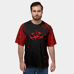 Футболка оверсайз мужская Эмблема hitman на черном фоне, цвет: 3D-принт — фото 2