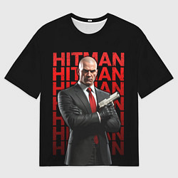 Футболка оверсайз мужская Хитман скрестив руки, цвет: 3D-принт
