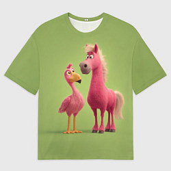 Футболка оверсайз мужская Розовые они такие, цвет: 3D-принт