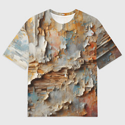 Футболка оверсайз мужская Старая штукатурка на стене - абстракция, цвет: 3D-принт