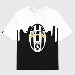 Мужская футболка оверсайз Juventus капли красок
