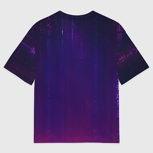 Мужская футболка оверсайз Девушка с тату на руке и пурпурная змея / 3D-принт – фото 2