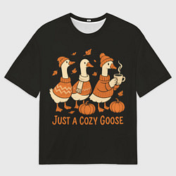 Мужская футболка оверсайз Осенние гуси