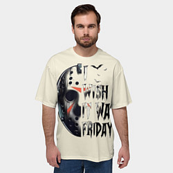 Футболка оверсайз мужская Пятница 13 Вурхиз, цвет: 3D-принт — фото 2