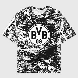 Мужская футболка оверсайз Боруссиа белые краски
