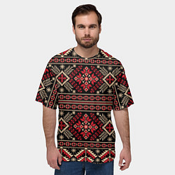 Футболка оверсайз мужская Этнический славянский орнамент, цвет: 3D-принт — фото 2