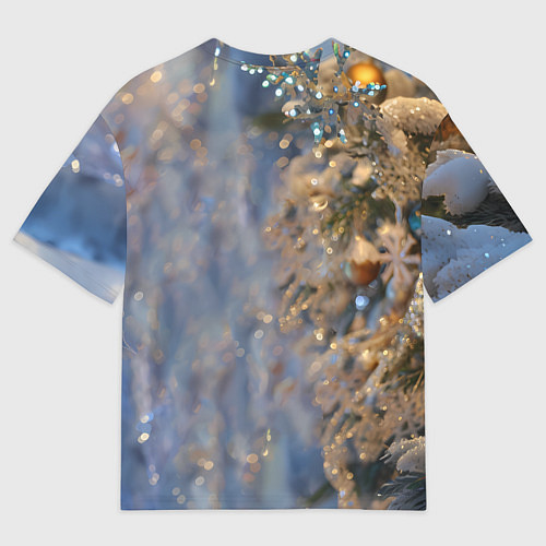 Мужская футболка оверсайз Новогодняя лошадка в крапинку / 3D-принт – фото 2