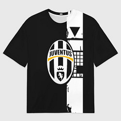 Мужская футболка оверсайз Ювентус геометрия белая