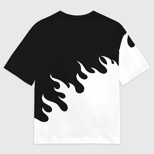 Мужская футболка оверсайз Ювентус огонь текстура / 3D-принт – фото 2