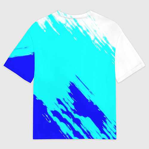 Мужская футболка оверсайз Ювентус краски штрихи текстура / 3D-принт – фото 2
