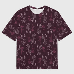 Мужская футболка оверсайз Simple roses