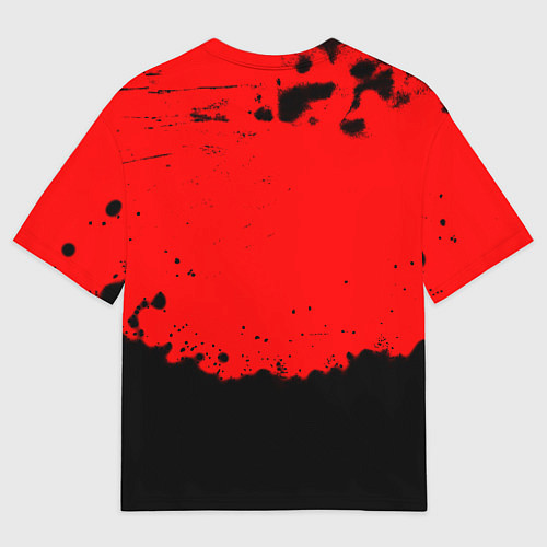 Мужская футболка оверсайз Манчестер Юнайтед краски брызги / 3D-принт – фото 2