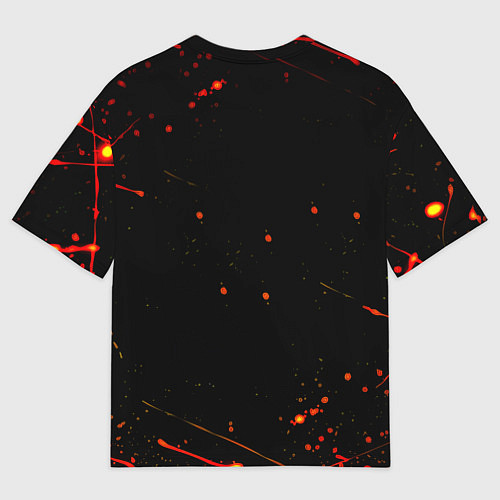 Мужская футболка оверсайз Боруссиа огненные краски текстура / 3D-принт – фото 2