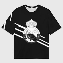 Футболка оверсайз мужская Реал Мадрид полосы текстура линии, цвет: 3D-принт