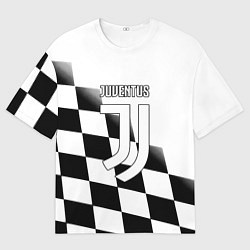Мужская футболка оверсайз Ювентус клетка краски