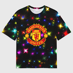 Мужская футболка оверсайз Манчестер Юнайтед праздничные огни