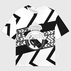 Мужская футболка оверсайз Реал Мадрид краски полосы