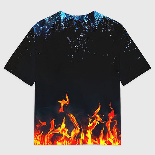 Мужская футболка оверсайз Манчестер Юнайтед лёд и огонь / 3D-принт – фото 2