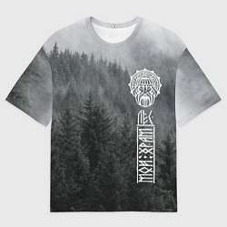 Мужская футболка оверсайз Древние боги суровых лесов