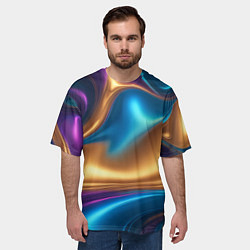 Футболка оверсайз мужская Сплавы разноцветные, цвет: 3D-принт — фото 2