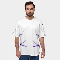 Футболка оверсайз мужская Color white purple, цвет: 3D-принт — фото 2