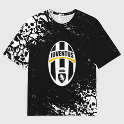 Футболка оверсайз мужская Ювентус черепа краски, цвет: 3D-принт