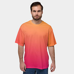 Футболка оверсайз мужская Color orange pink, цвет: 3D-принт — фото 2