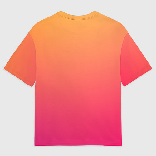 Мужская футболка оверсайз Color orange pink / 3D-принт – фото 2