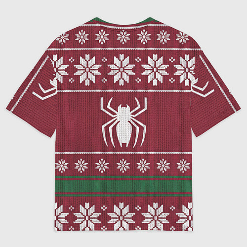 Мужская футболка оверсайз Рождественский свитер Человека паука / 3D-принт – фото 2
